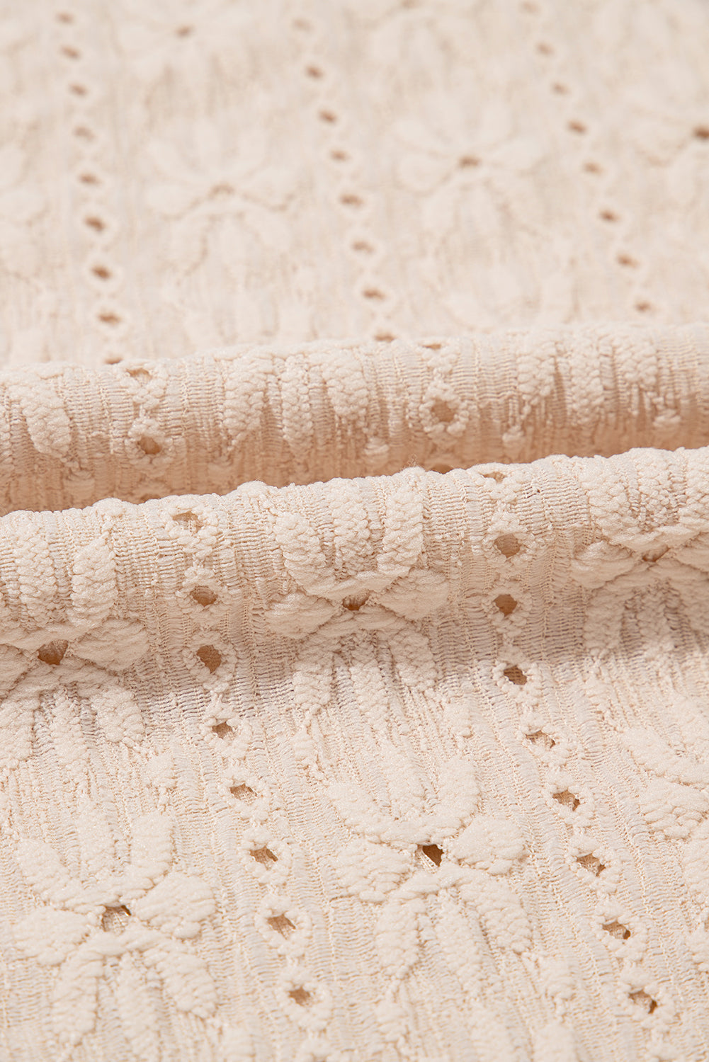 Oatmeal Floral Eyelet Embroidered Sleeveless Top
