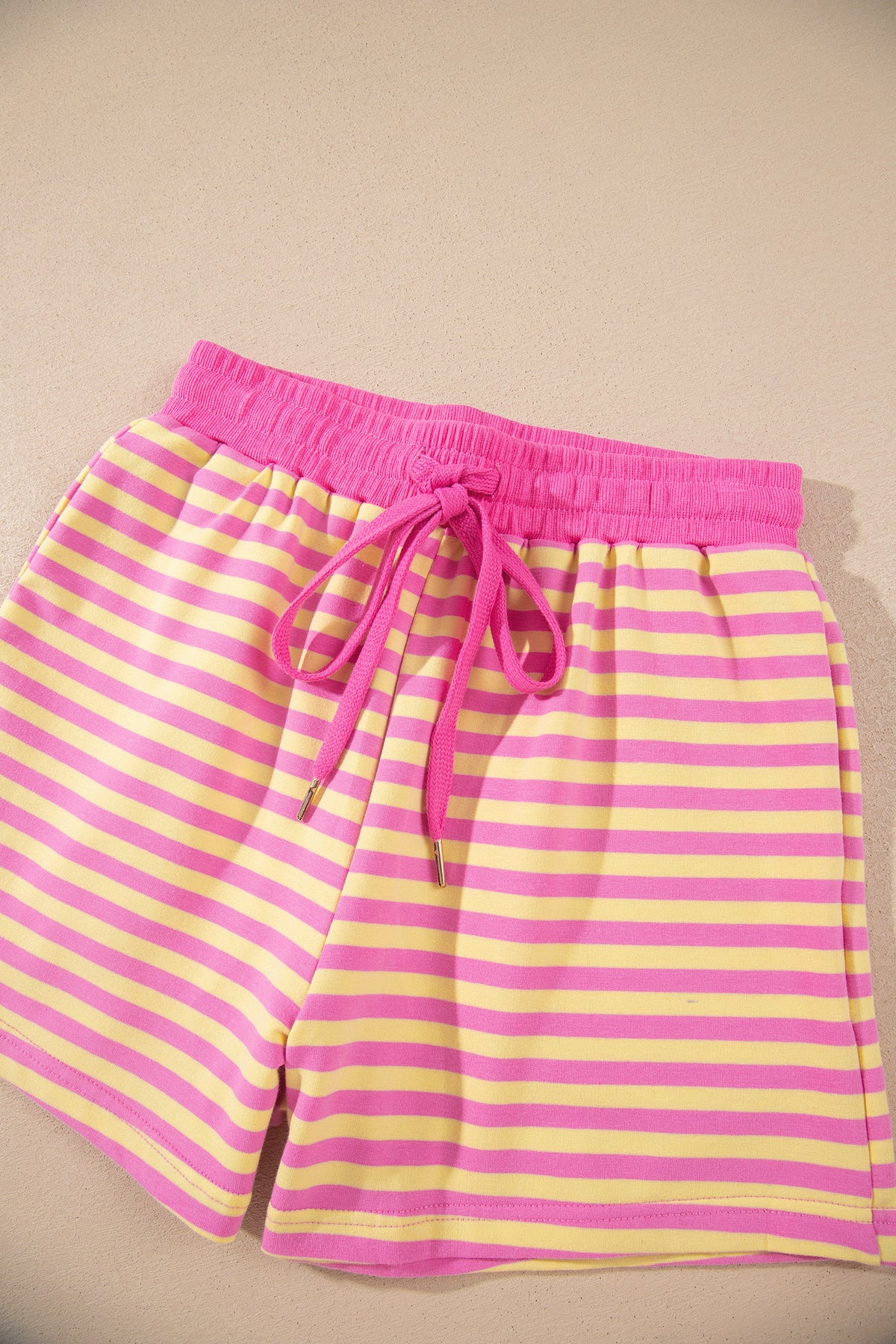 Striped Zip Up Hoodie Shorts Set Lounge Outfit