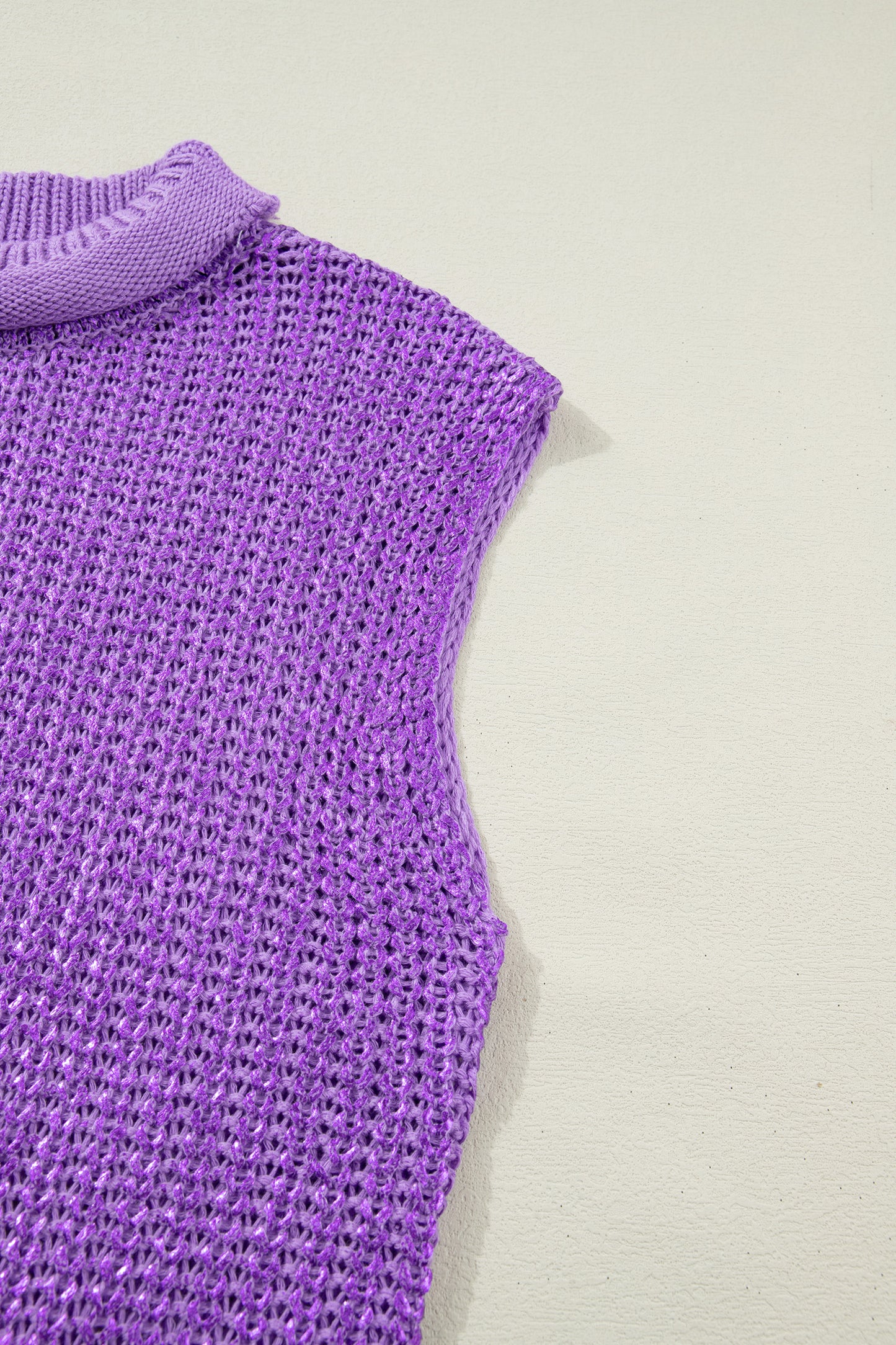 Mardi Gras Wisteria High Neck Knit Sweater Tee