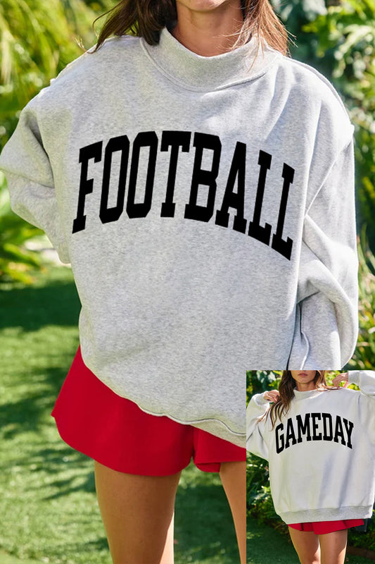 Light Grey Game Day Football Reversible Sweatshirt Top