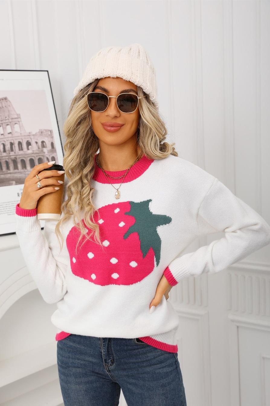 Cute Strawberry Knit Sweater – Valentine’s Day Pullover