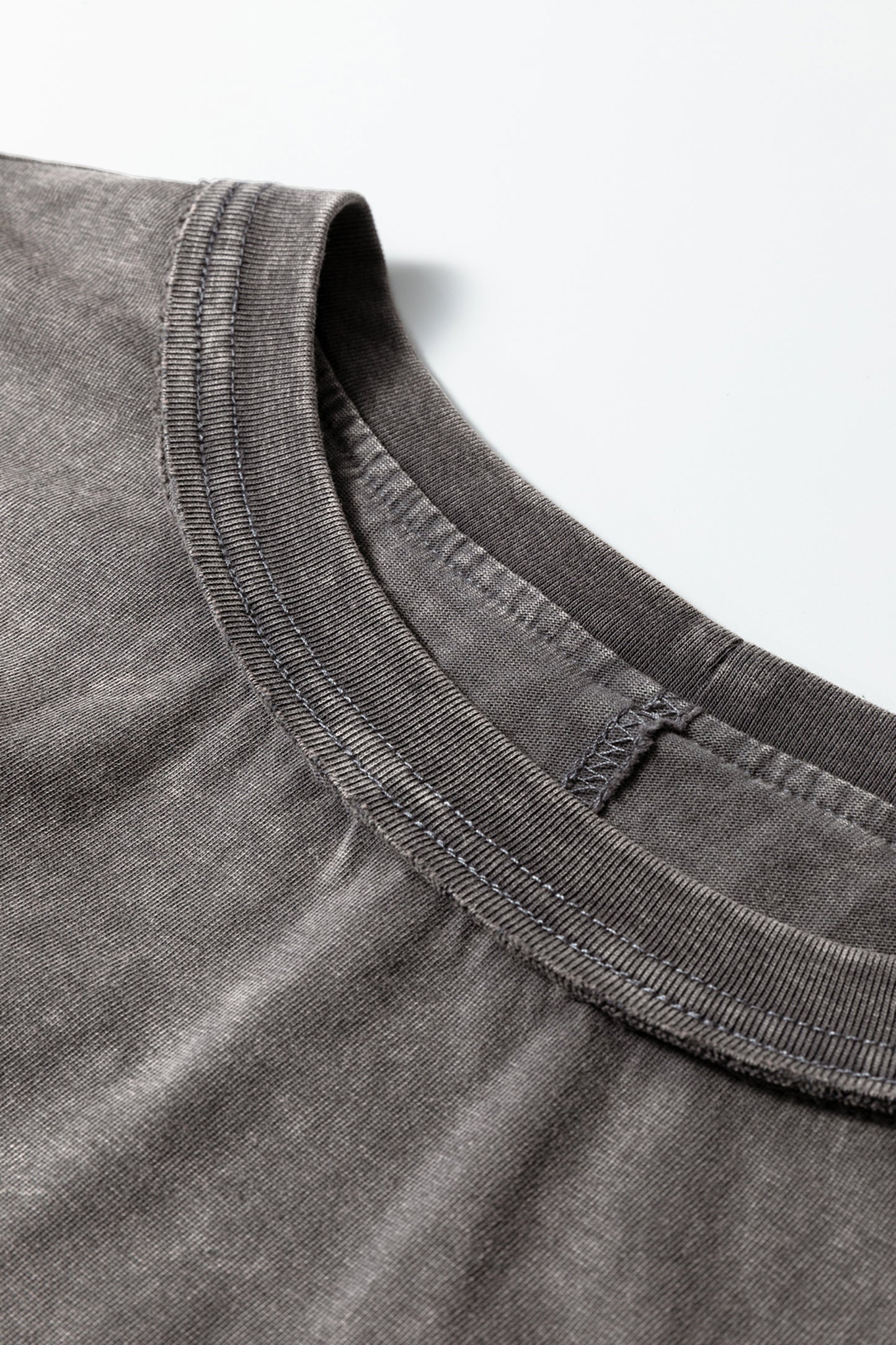 Medium Grey Mineral Wash Boxy Cotton Tank Top