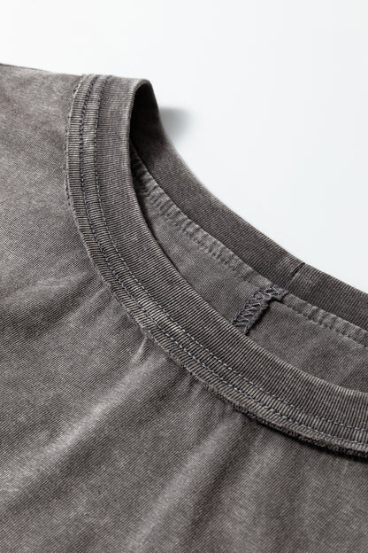 Medium Grey Mineral Wash Boxy Cotton Tank Top