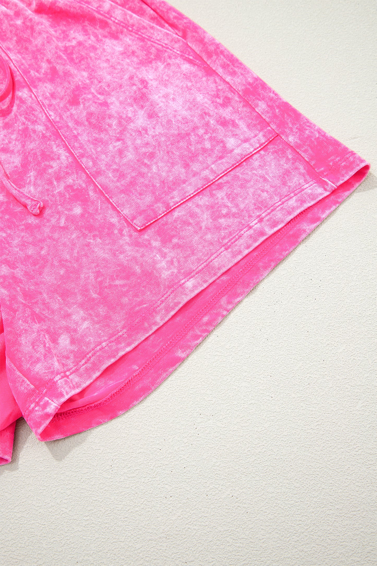 Mineral Wash Cotton Lounge Set Tee and Drawstring Shorts