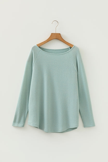 Moonlight Textured Raglan Sleeve Knit Top