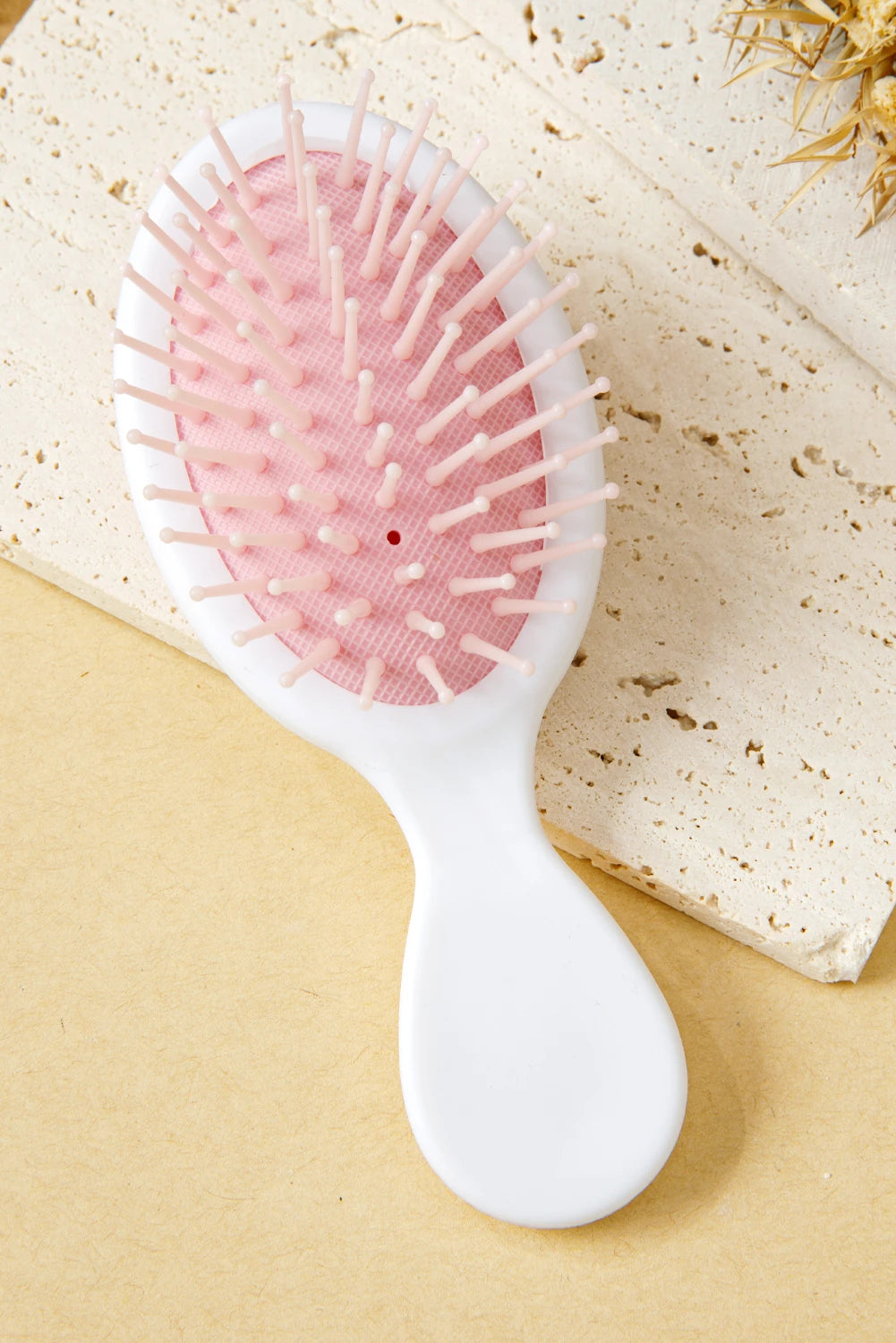 White 3D Bow Cushion Hair Brush Scalp Massage Comb