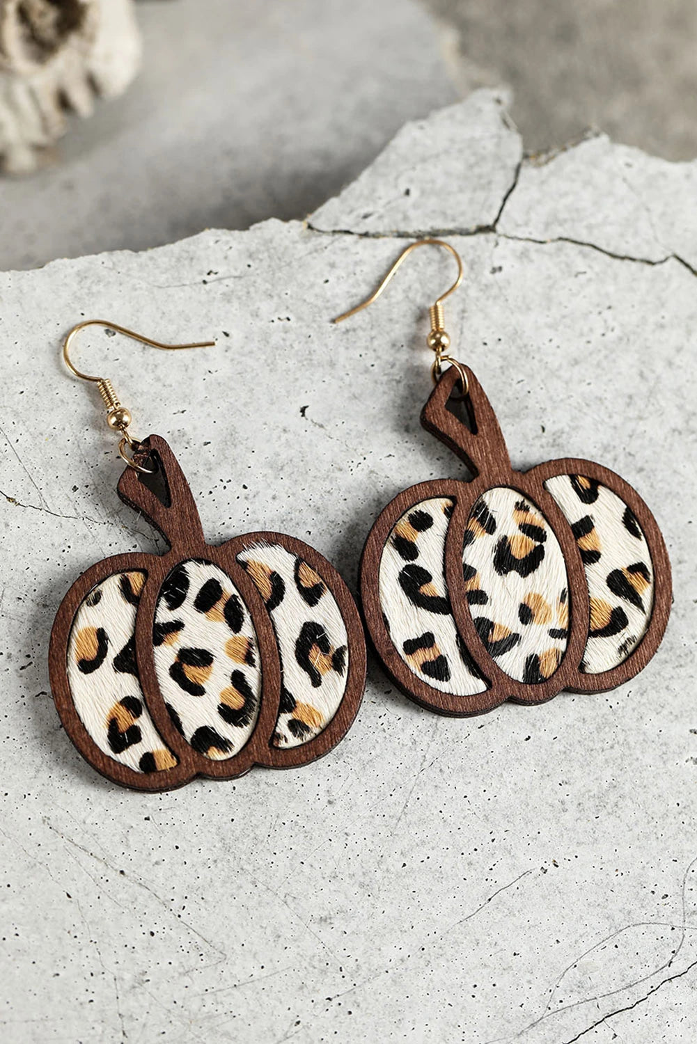 Colorful Pumpkin Animal Print Drop Earrings for Fall