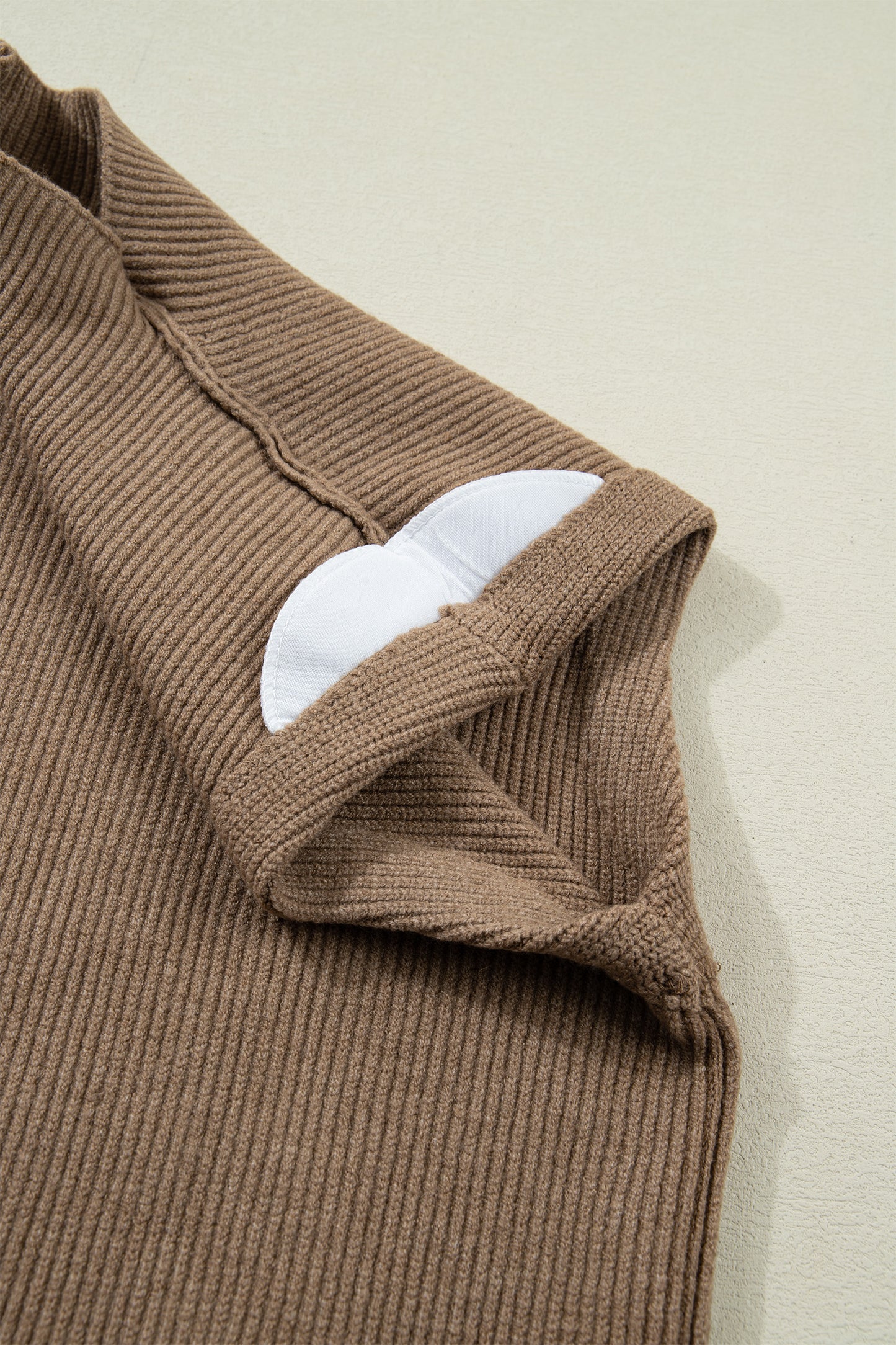 Western Ribbed Knit Mock Neck Sleeveless Sweater Top