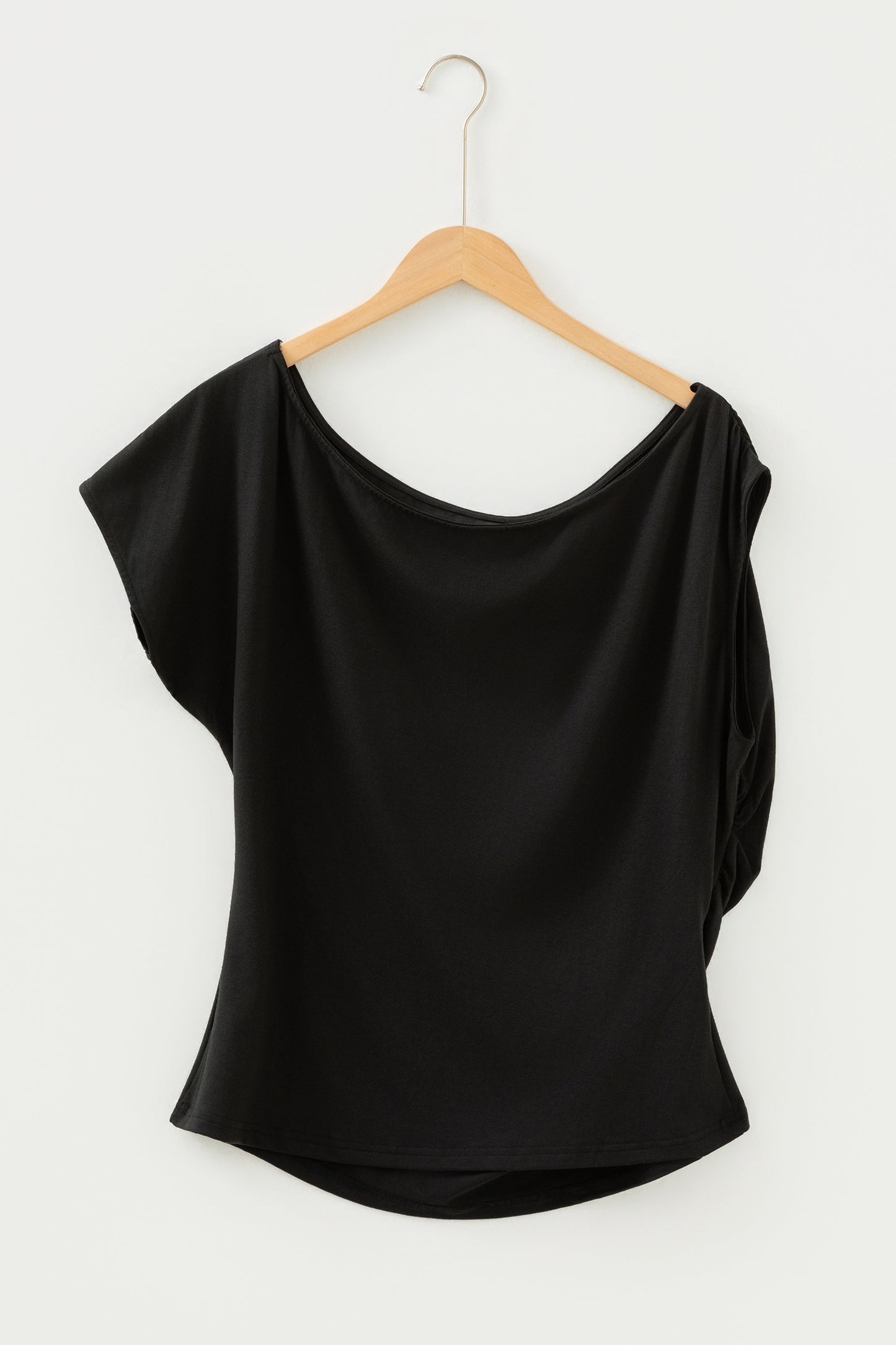 Pink Plus Size Asymmetric Neck Short Sleeve Blouse