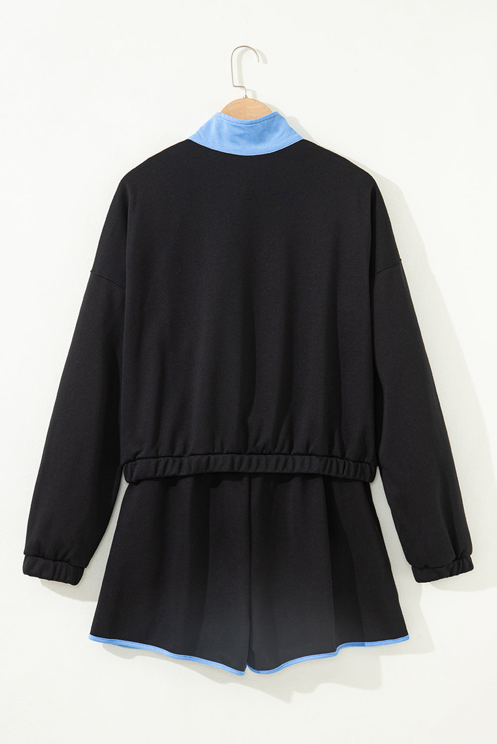 Color Block Patchwork Pullover and Shorts 2pcs Set