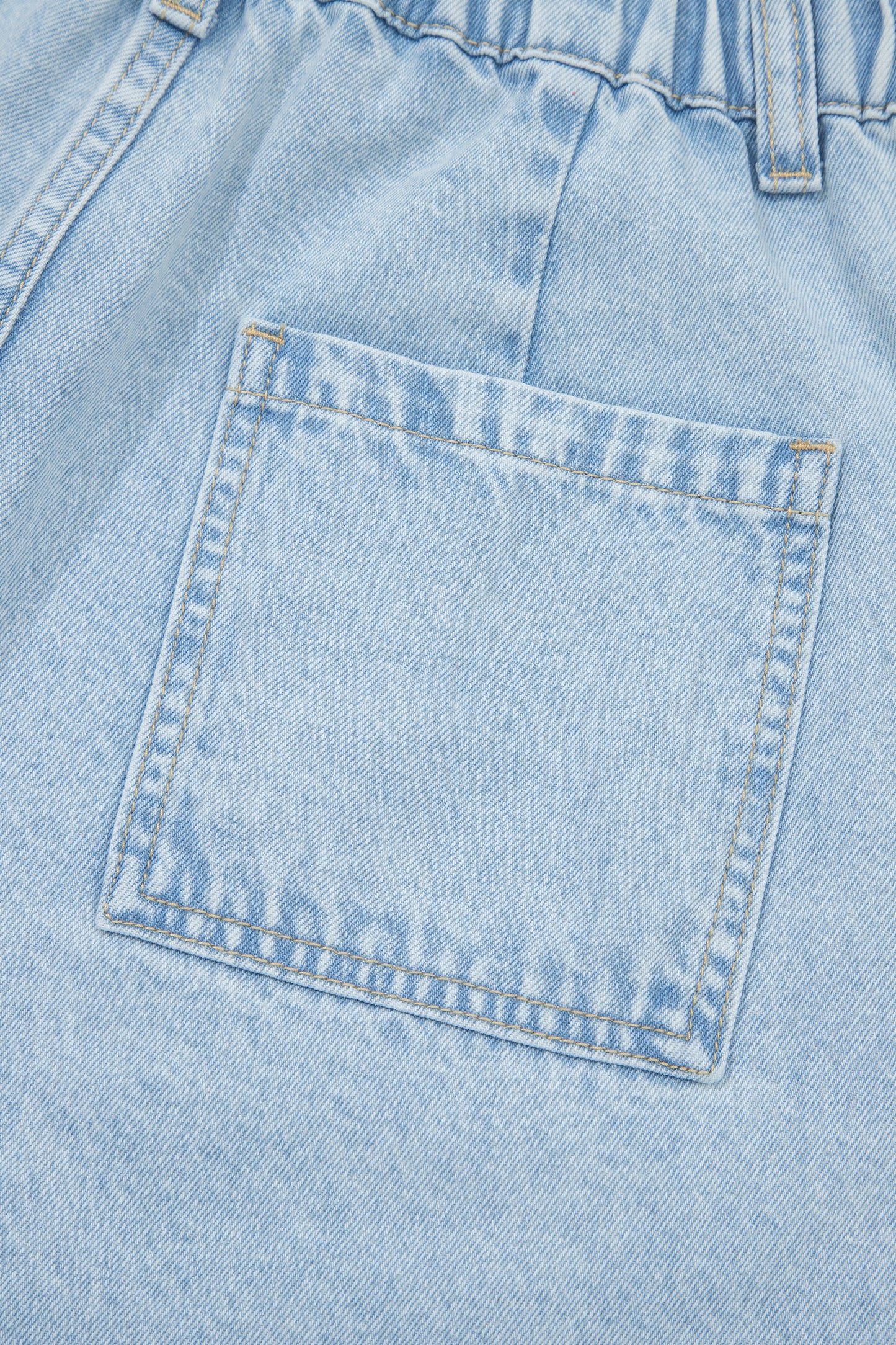 Beau Blue Studded Side Slit Wide Leg Jeans Frayed Pockets