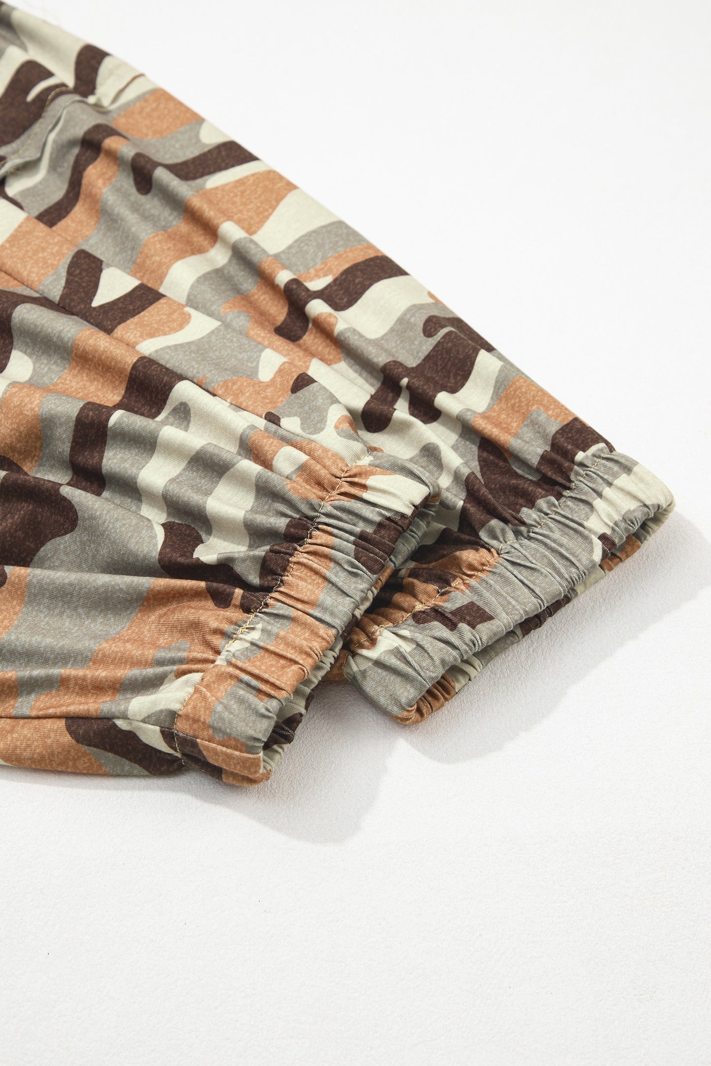 Camo Print Drawstring Elastic Waist Jogger Pants