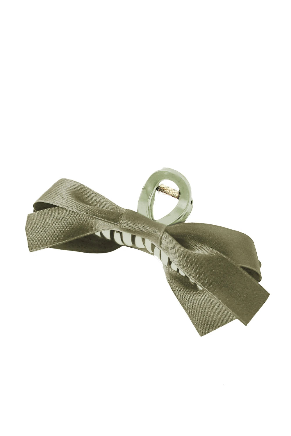 White Elegant Satin Bow Large Hair Claw Clip for Women