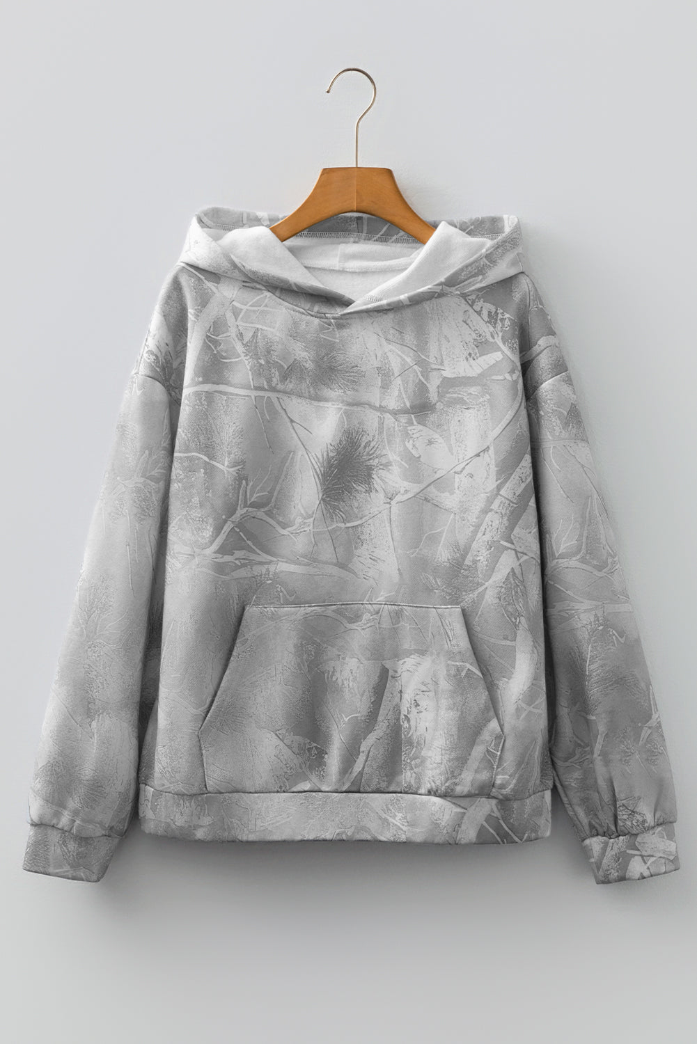 Woodland Camo Oversized Hoodie Pullover for Women