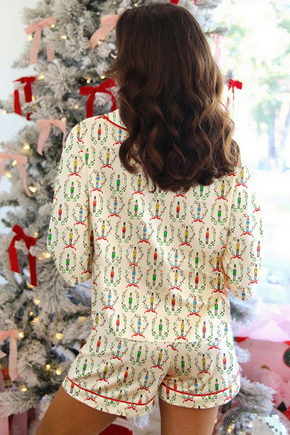 Print Silky 2pcs Christmas Pajama Set