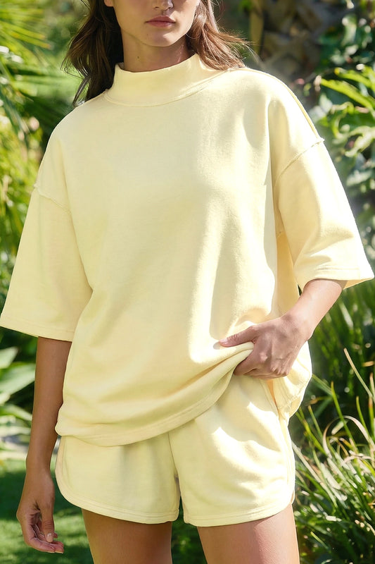 Oversized Two Piece Set Women Casual Tee Shorts Outfit