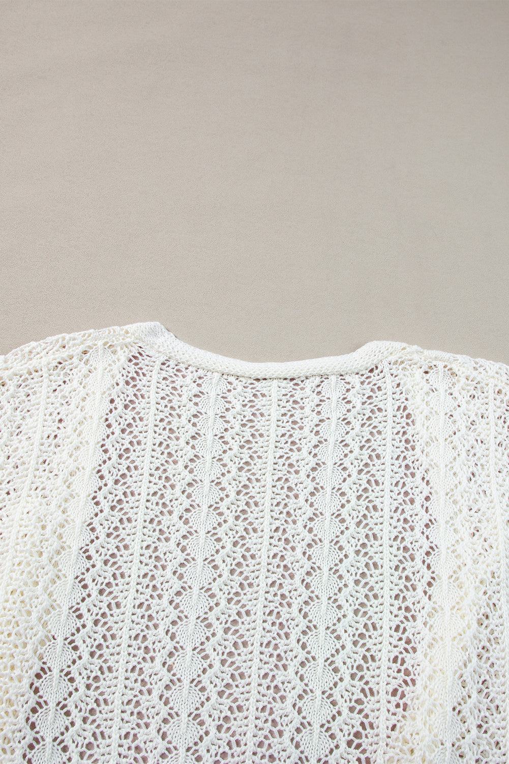 Chic Hollow Out Knit Cardigan with Drop Shoulders