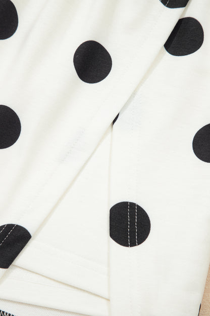Polka Dot Tank Top Split Skort 2 Piece Lounge Set