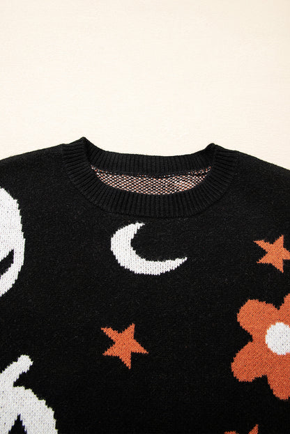 Women's Halloween Pumpkin Graphic Knit Sweater
