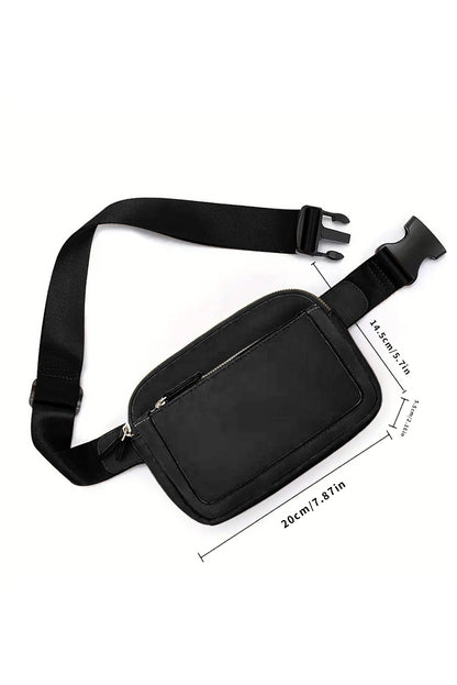 Black PU Leather Mini Crossbody Sling Bag Adjustable Strap