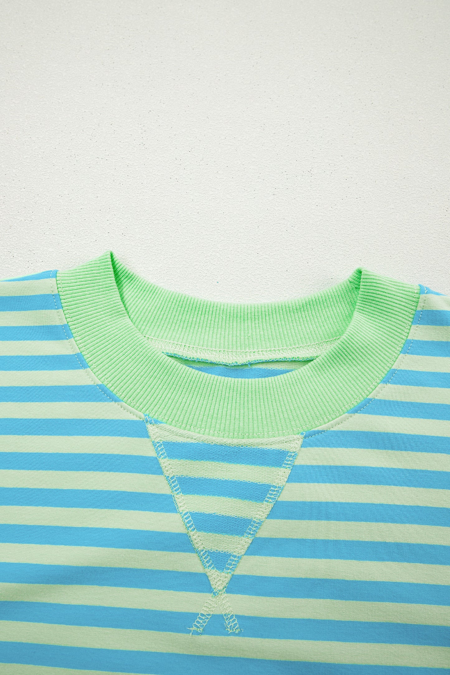 Striped Long Sleeve Pullover and Shorts Lounge Set