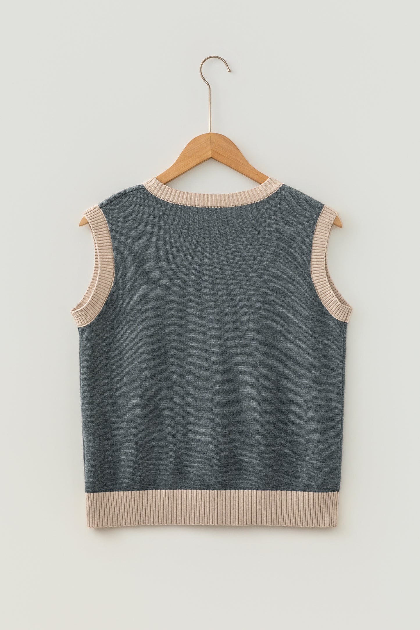 Khaki Western Cowboy Horse Print Knit Sweater Vest