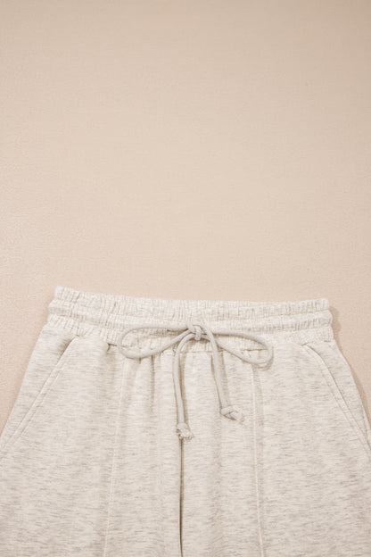 Light Grey Polo Tee & Drawstring Casual Pant Set – Sporty Chic