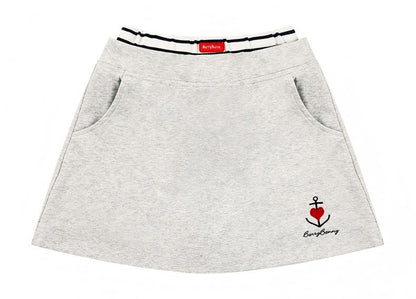 Girls Vintage Polo Sweatshirt & Wide Leg & Skirt Set - Retro Style