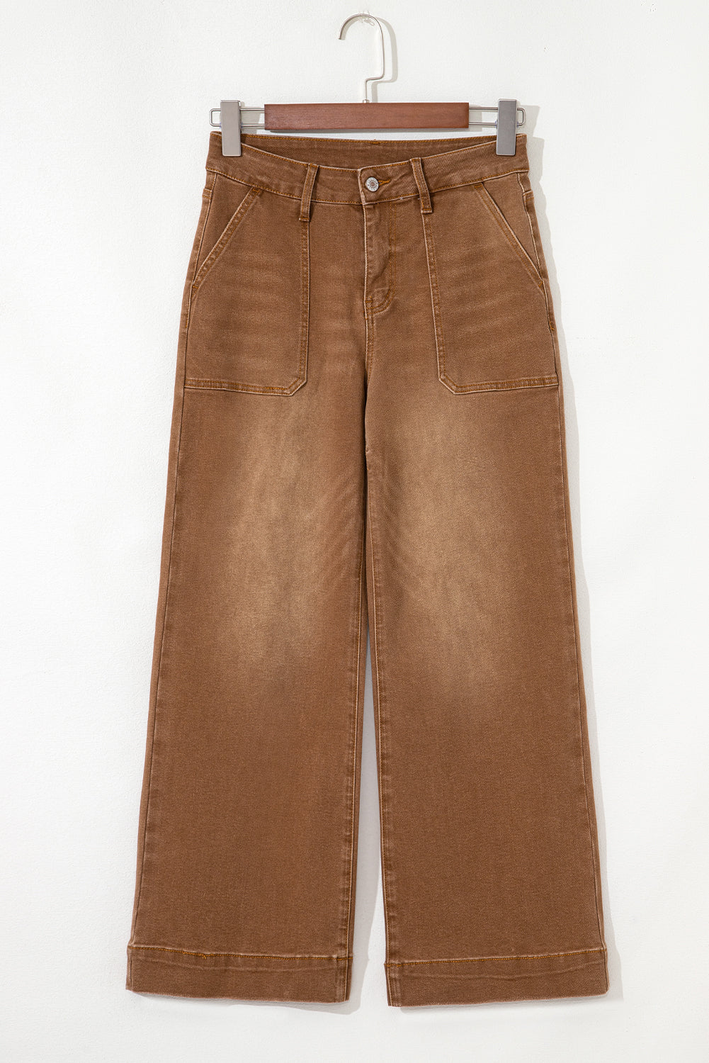 Breen Cropped High Rise Wide Leg Denim Pants