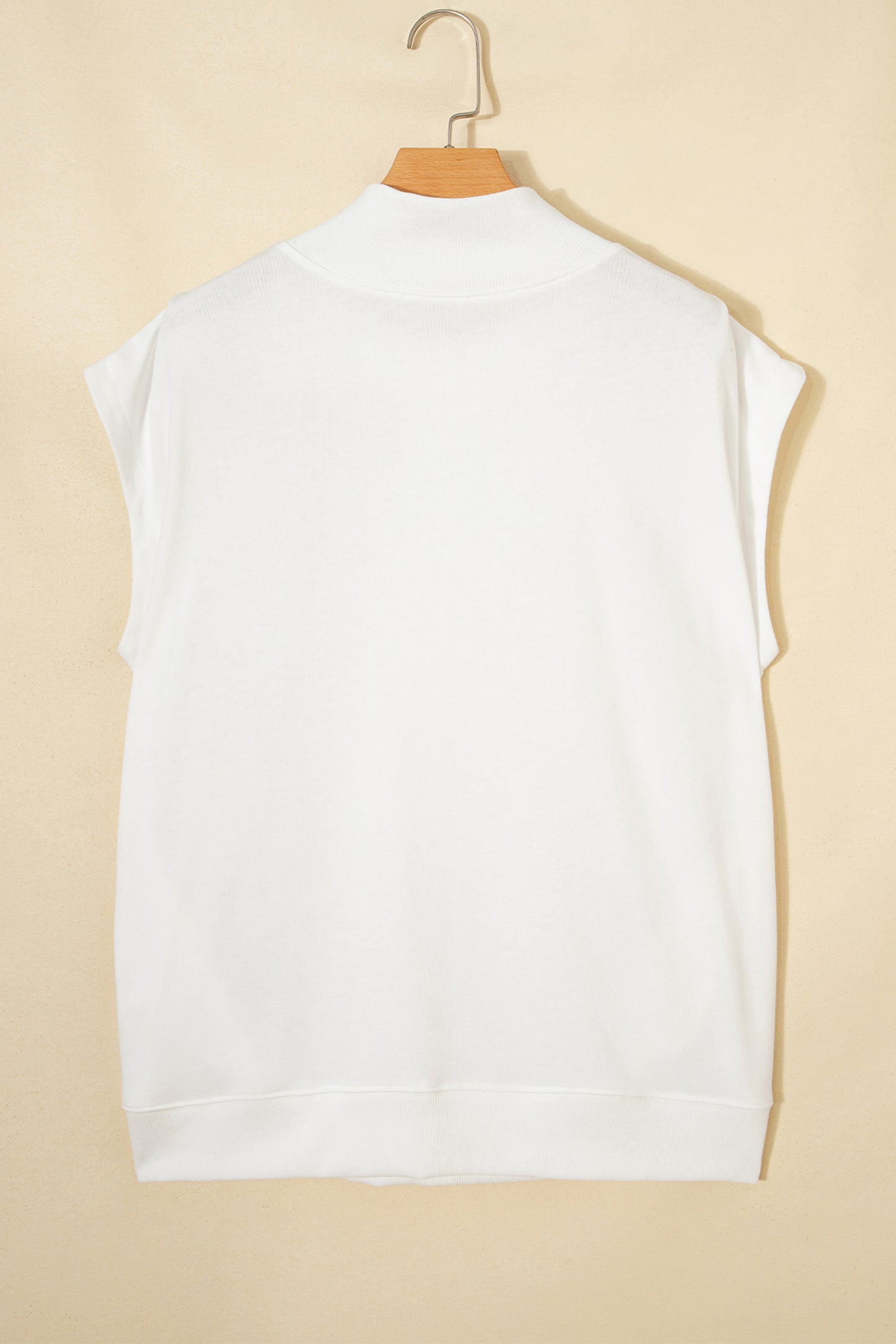 High Neck Cap Sleeve Loose Casual Top