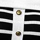 Off Shoulder Striped Knit Top Button Front Sweater Women