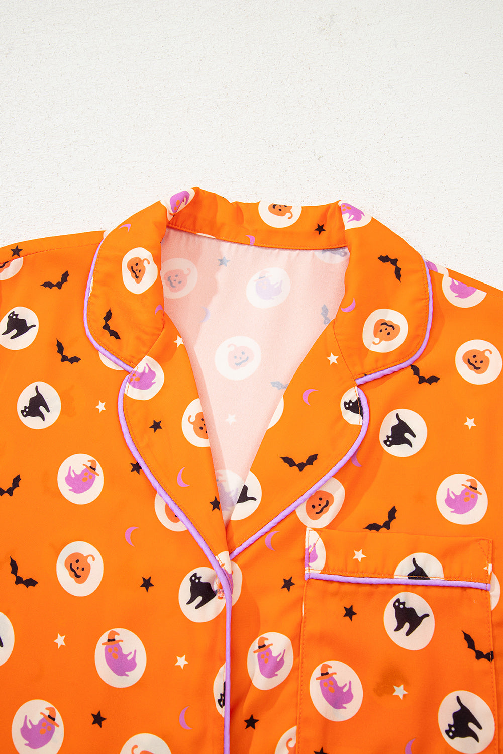 Women's Halloween Pumpkin Print Long Sleeve Pajama Set