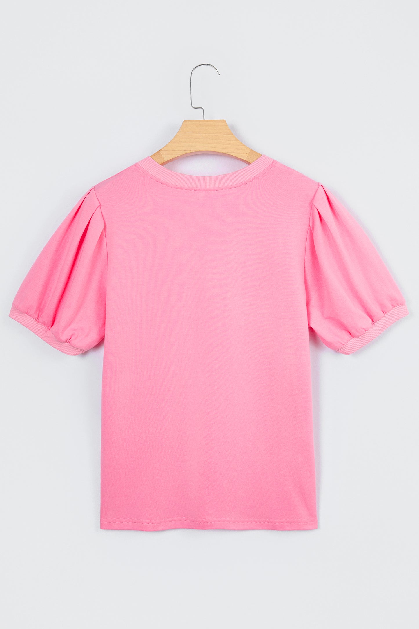 Womens V Neck Puff Sleeve Blouse Lightweight Casual Top