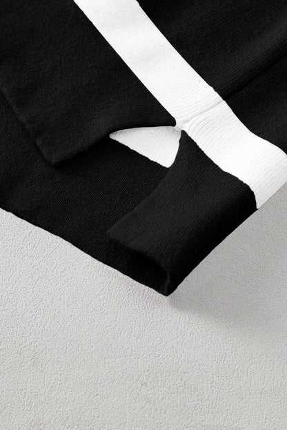 Neutral Colorblock Knit Sweater – Oversized Pullover