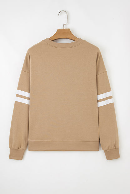 Varsity Stripe Drop Shoulder Oversized Women’s Sweatshirt