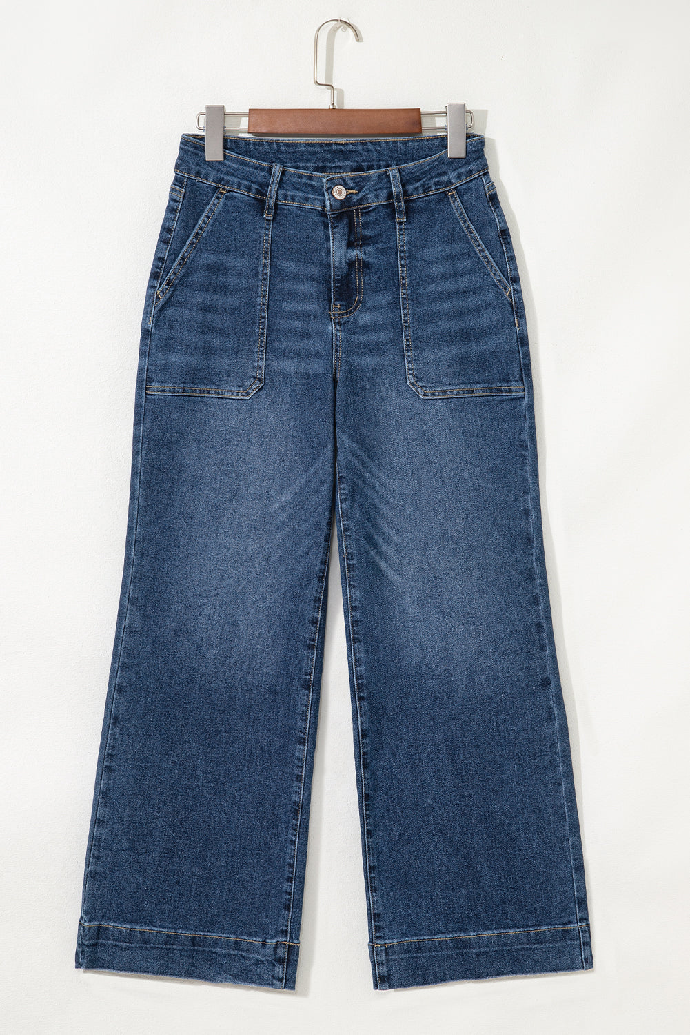 Breen Cropped High Rise Wide Leg Denim Pants