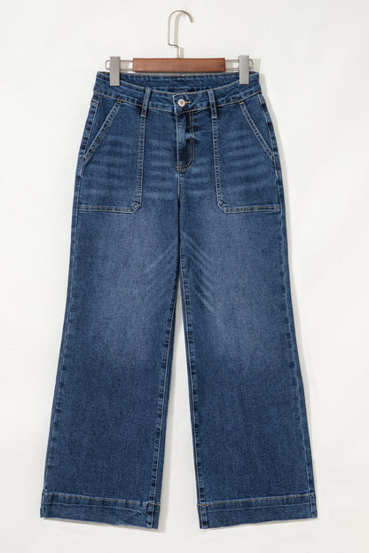 Breen Cropped High Rise Wide Leg Denim Pants