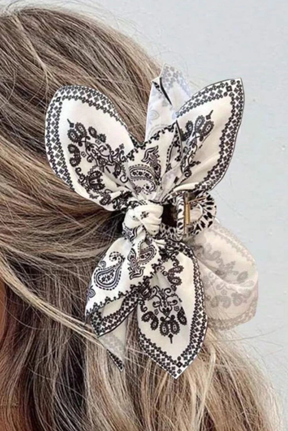 Paisley Bow Hair Clip Oversized Ribbon Hair Accessory