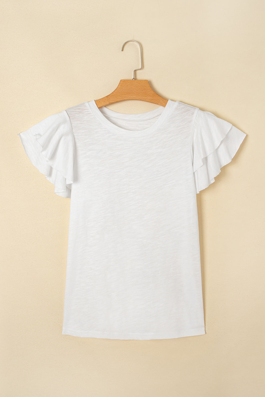 Dark Grey Ruffle Sleeve Casual Tee Boutique Summer Top