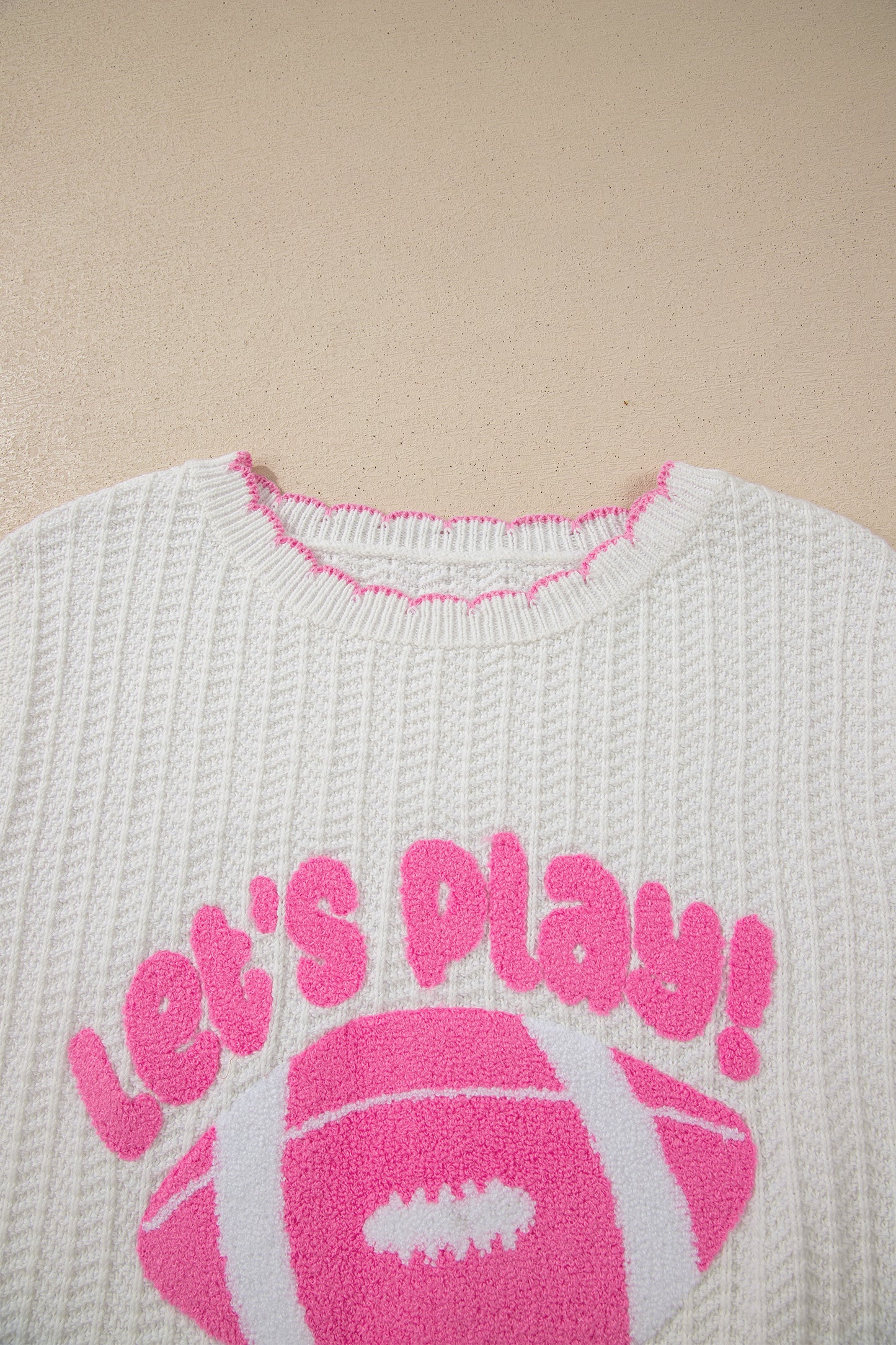 Lets Play Textured Knit Rugby Pattern Sweater Vest Game Day