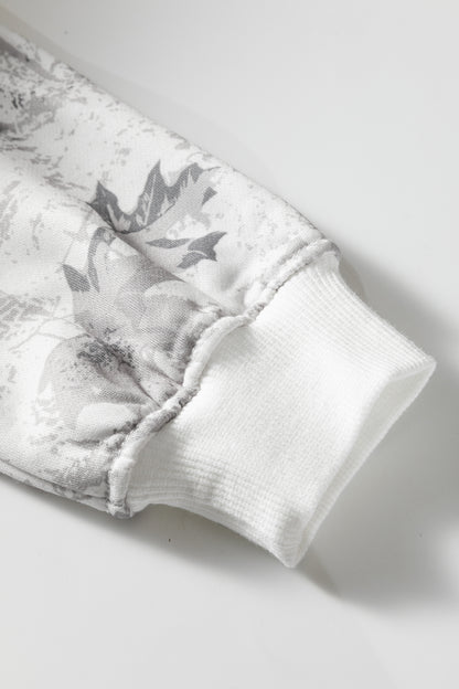 Women’s Light Grey Camo Hoodie & Sweatpants Lounge Set