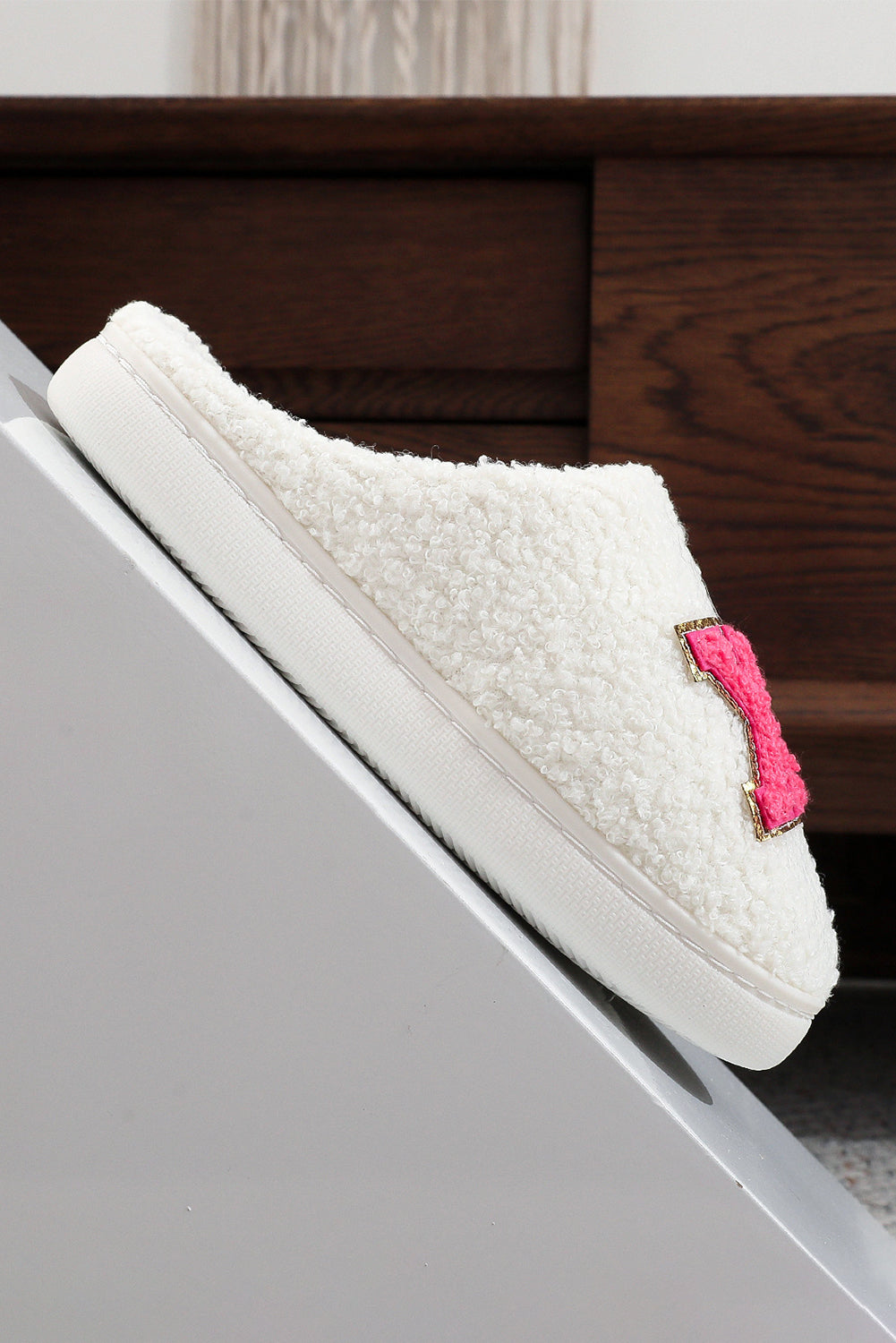 Pink XOXO Plush Slippers Warm Fuzzy Valentines House Shoes Women