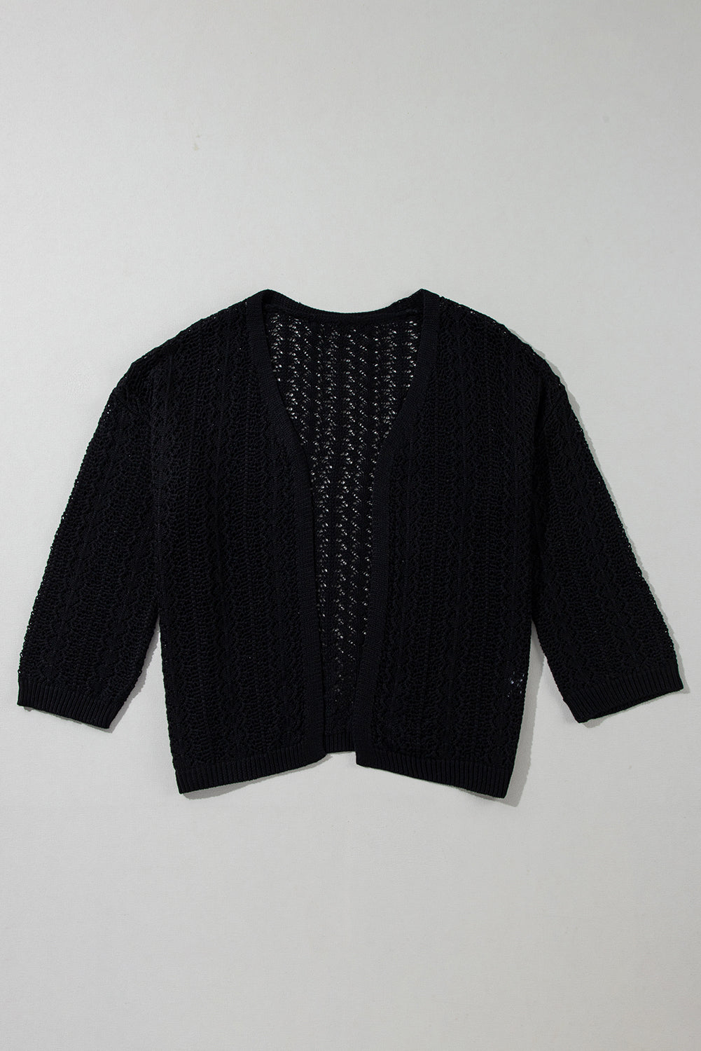 Chic Hollow Out Knit Cardigan with Drop Shoulders