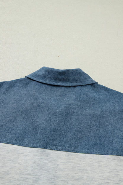 Color Block Polo Henley Short Sleeve Casual Top