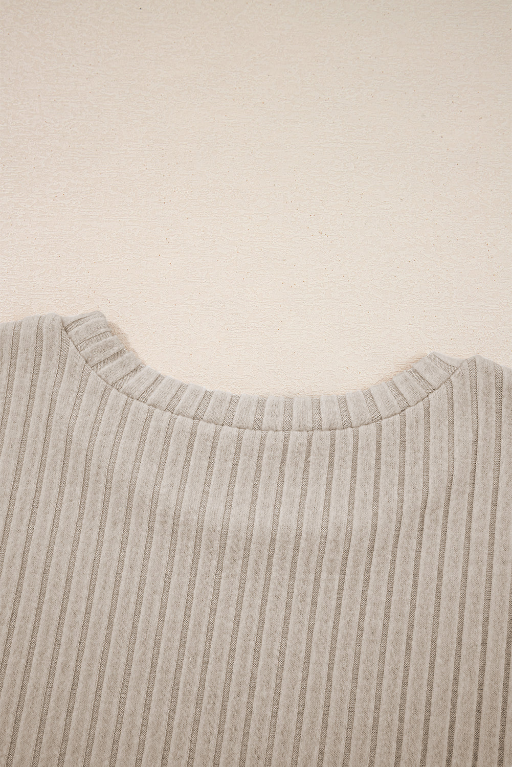 Ribbed Long Sleeve Round Neck Casual Knit Top