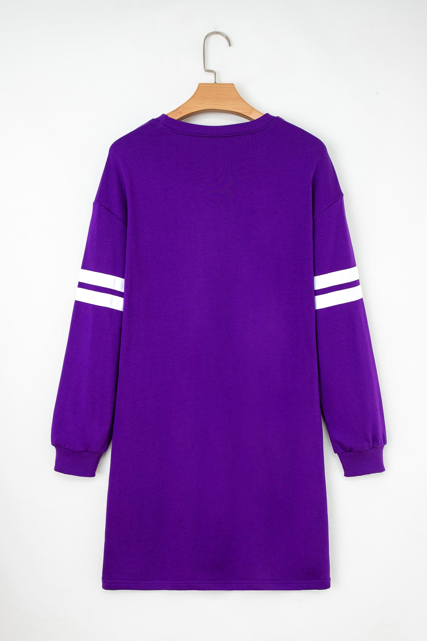 Customizable Varsity Stripe Sleeve Sweatshirt Dress Game Day