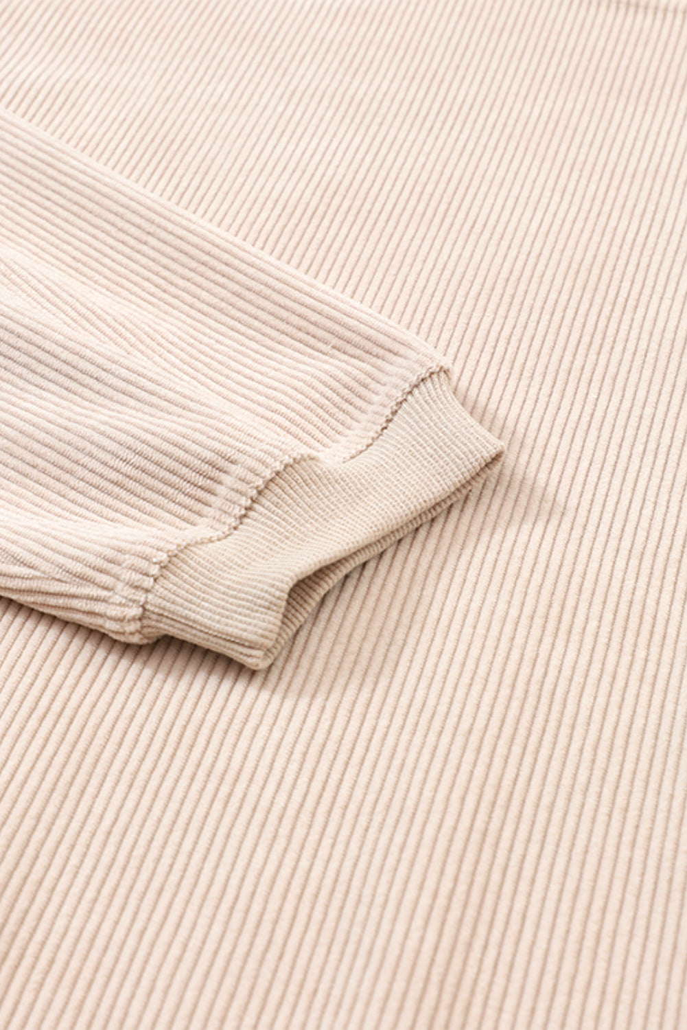Apricot Ribbed Corduroy Oversized Long Sleeve Top