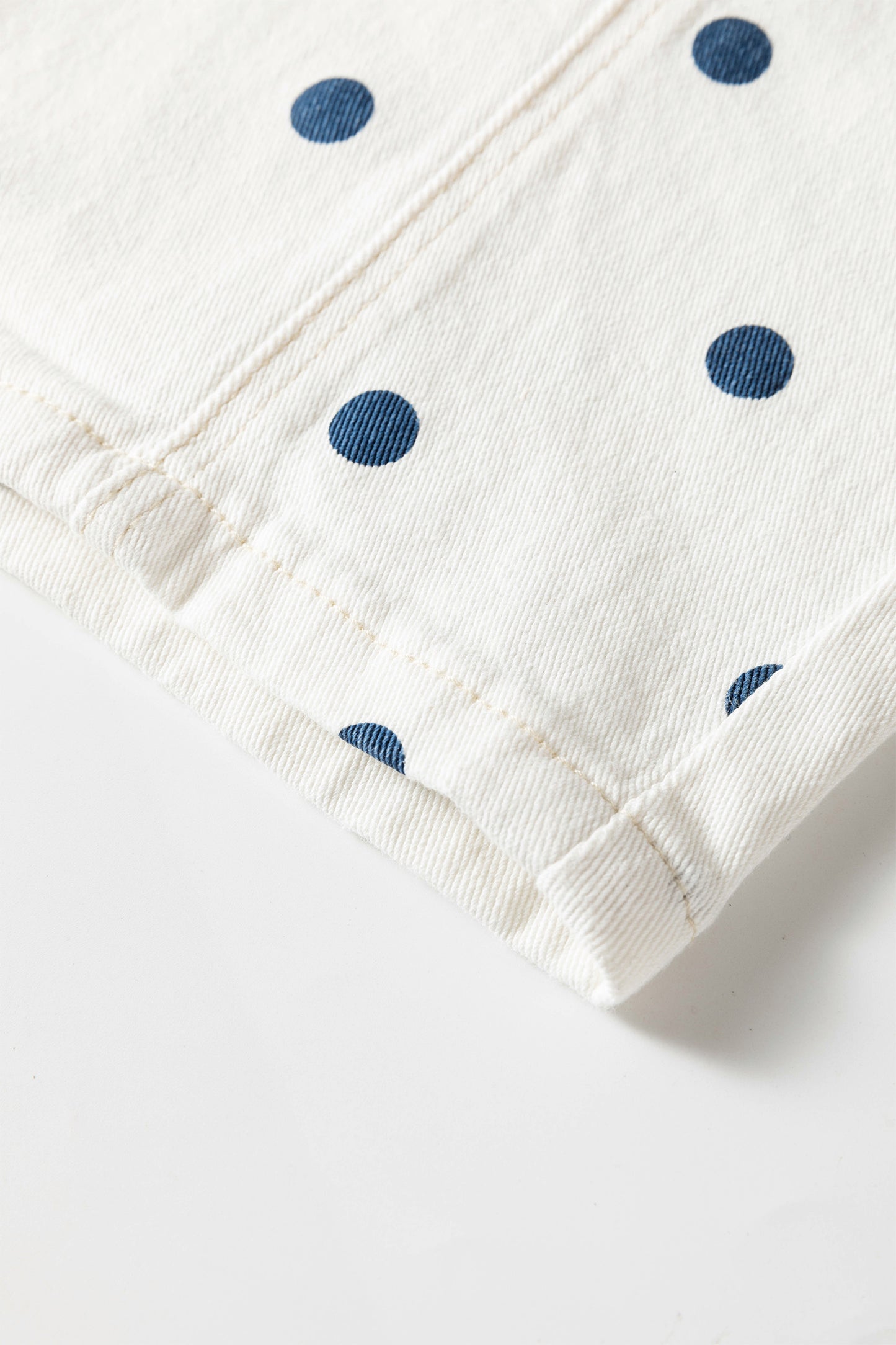Blue Polka Dot Barrel Jeans High Waist Wide Leg Pants