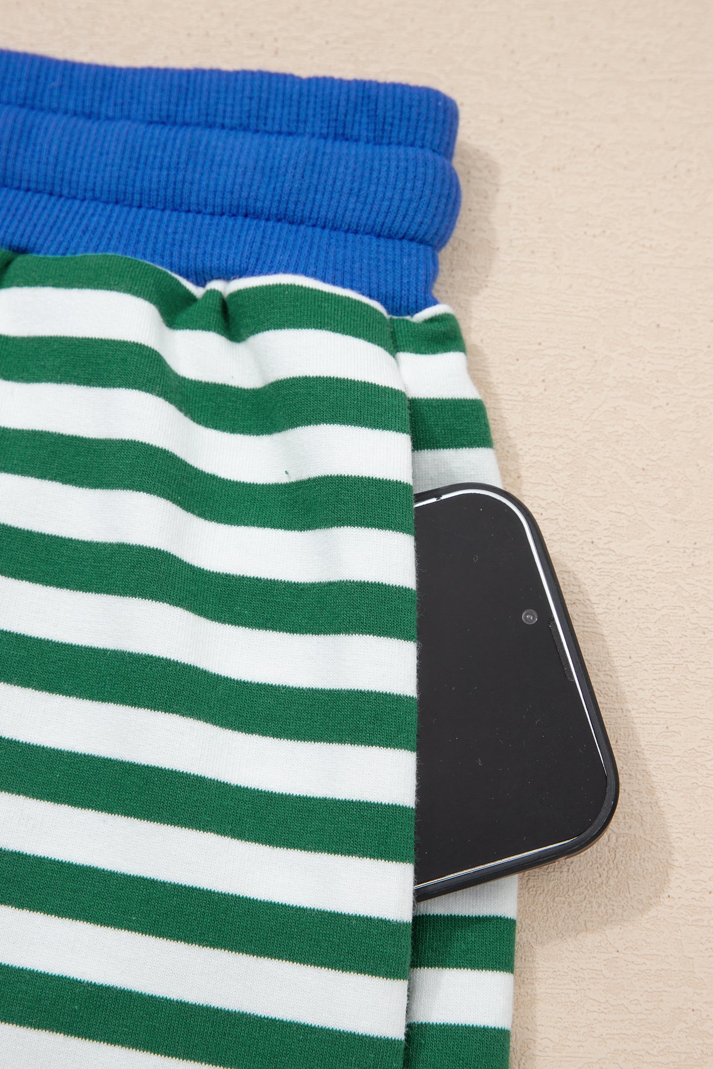 Striped Two Piece Lounge Set Womens Tee and Shorts