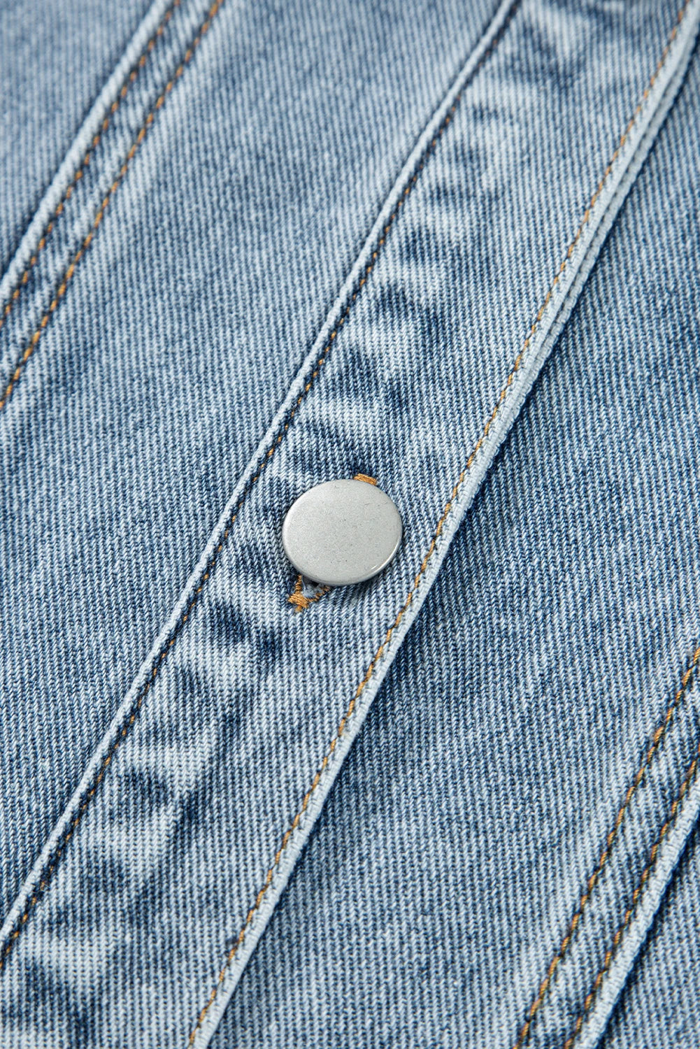 Scallop Trim Denim Jacket with Patched Pockets